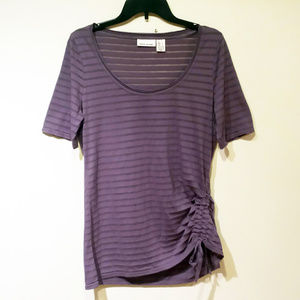DKNY Sheer Lightweight Top w/ Cinch @ Side